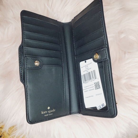 NWT KATE SPADE OH SNAP CAMERA LARGE SLIM BIFOLD WALLET $199 PARCHMENT MULTI - Picture 4 of 6